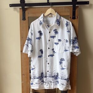 Shoreline Wear Palm Tree Print Hawaiian Shirt Size XXL